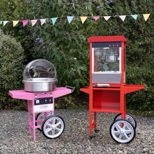 Candy Floss Machine Commercial Maker and Popcorn Machine with Cart and Stainless Steel Tray Commercial Electric Wedding Party Event Catering - Image 4