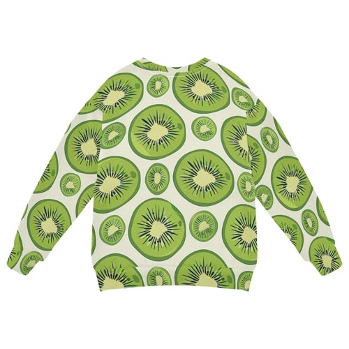 JUNZAN Cartoon Cute Kiwi Fruits Green Big Boys Pullover Hoodie Long Sleeve Hoodies for Girls Sports 4T2