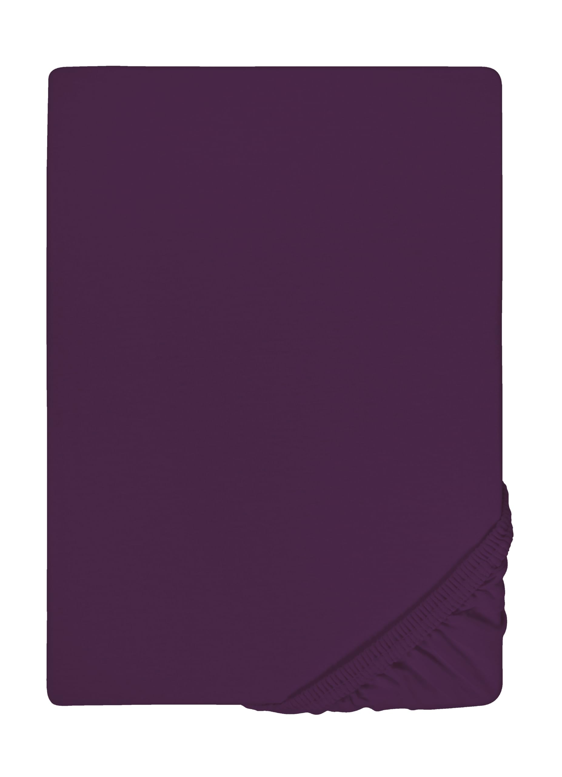biberna Feinjersey Spannbettlaken 180x200-200x200 cm Flieder | 100% Baumwolle Spannbetttuch für Doppelbetten | Atmungsaktiv, Bügelfrei & mit Rundumgummizug | Oeko-TEX Zertifiziert | Modell 0077144