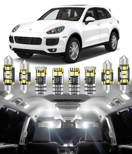 BMT xms Kit d'éclairage LED intérieur pour voiture - Remplacement pour Porsche Cayenne E2 92A 958 2011-2018, éclairage intérieur blanc 6000K, 20 pièces