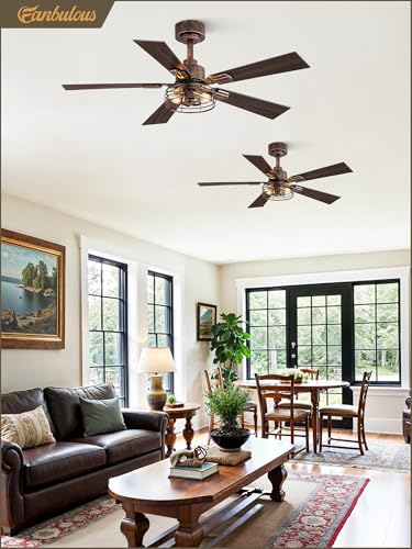 Image of Fanbulous 42 Inch Farmhouse Caged Ceiling Fan with Light & Remote, 2 Pack