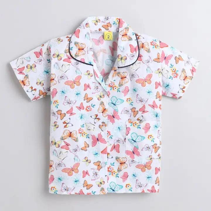 Image of Little Swag Alphabets Cartoon Printed Unisex Cotten Pyjama Night Suit Set for Kids, Girls and Boys Wear