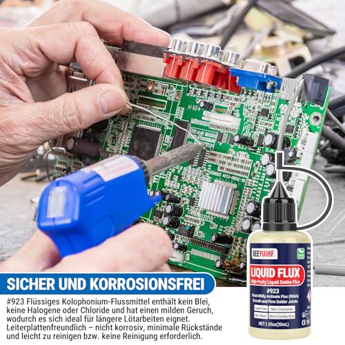 BEEYUIHF Flüssiges Flussmittel Löten, Kolophonium Lötwasser Löten, No clean Flüssiges Lötwerkzeug, SMD Lötzinn Lötflussmittel (30 mL/1 Oz.) #923