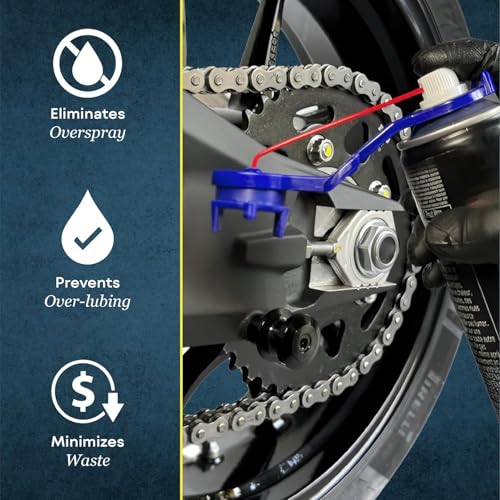 Image of MIKANIX Motorcycle Chain Oiler Spray Attachment for Chains I Universal Chain Lubrication Tool for Bike Maintenance I Fits Any Chain Lube Can I Nozzle Sprayer Dispenser (Blue)