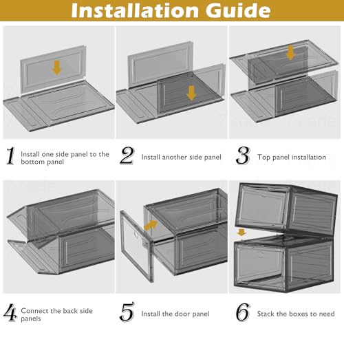 Sturdy Clear Shoe Organizer with Magnetic Door Stackable Storage Box - image 8