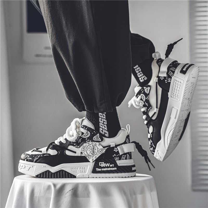 Mens Casual Shoes Fashion Sneakers Breathable Comfort Walking Shoes for Male Men's Thick Bottom Board Shoes Anti-Slip Casual Shoes Shoes Size 6.5-103