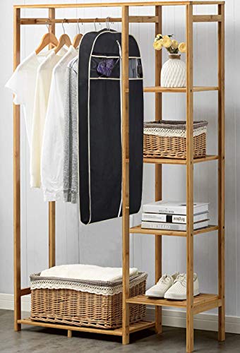 MISSLO 43" Gusseted Travel Garment Bag with Accessories Zipper Pocket Breathable Suit Garment Cover for Shirts Dresses Coats, Black - Image 3