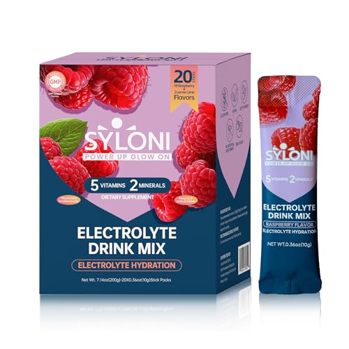 Image of Electrolytes Powder Packets, Raspberry(0.36 oz*20 Sticks), Sugar Free Hydration Packets Electrolyte Drink Mix with 7 Vitamins and Electrolytes, Keto Friendly, Vegan, Gluten Free