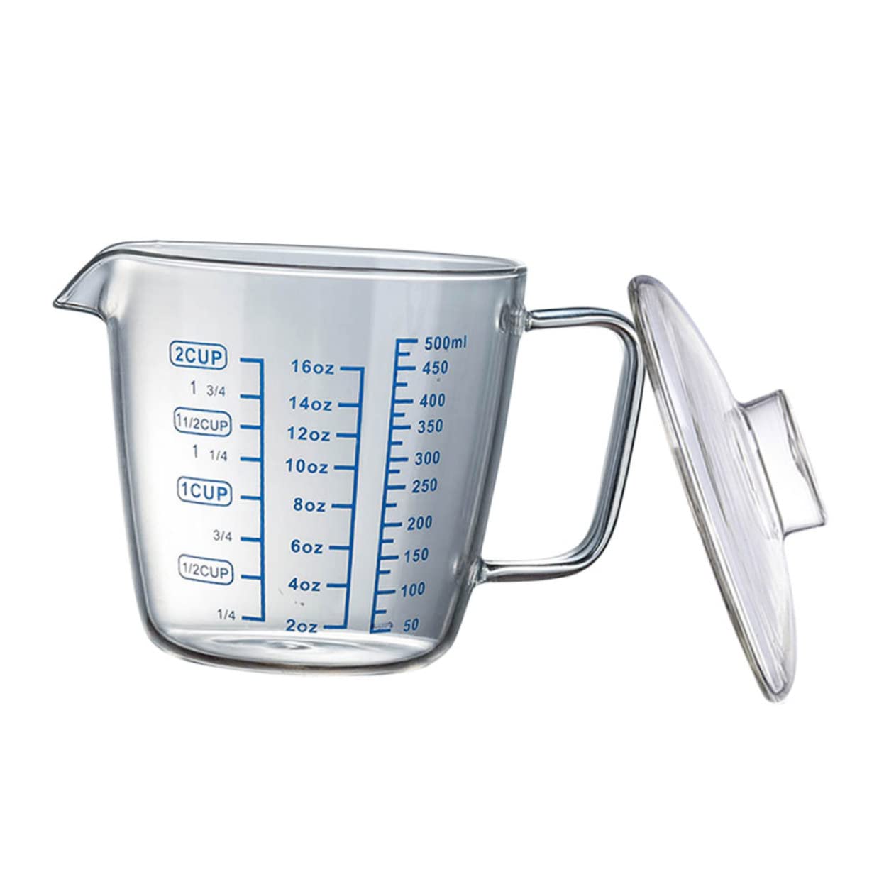 Tasse à mesurer en verre avec couvercle HEMOTON durable et élégante