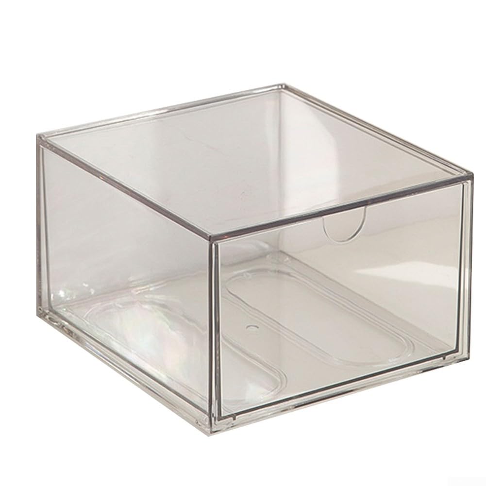 Transparente Acryl-Aufbewahrungsbox für den Schreibtisch, Organizer mit mehreren Schubladen, für Büro, Zuhause, Bastelbedarf, transparenter stapelbarer Behälter (H)