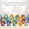 Coffee Creamer Singles Variety Pack Packaged by Bools, Mini Coffee Creamer & Mini Mooo's 5 Flavor Assortment (50 Pack) for Home, Office, Coffee, Bar, Gift