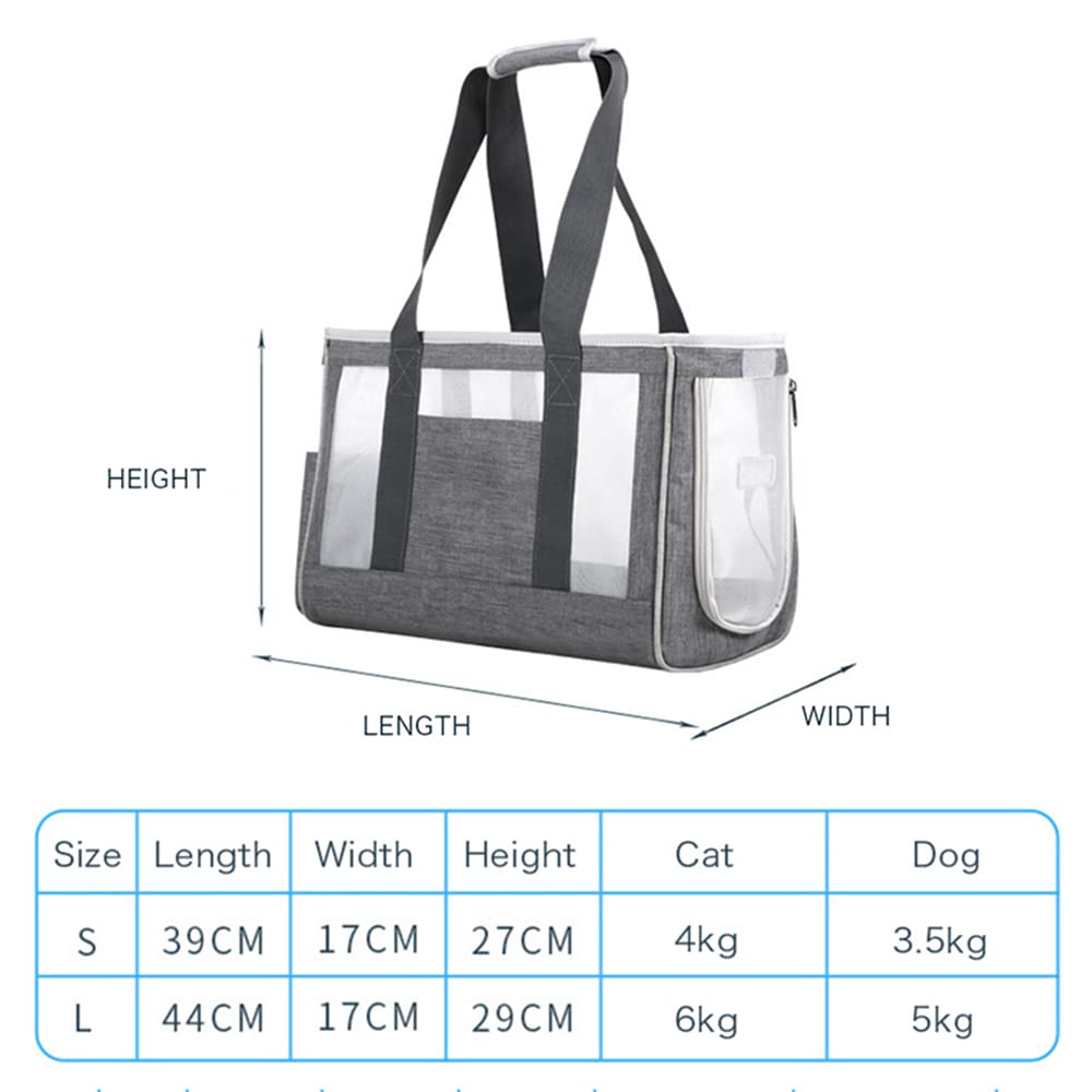 Borsa da Trasporto Traspirante per Gatti Borsa da Trasporto per Gatti Borsa da Viaggio Portatile Zaino per Animali Domestici Borse,Grigio,S
