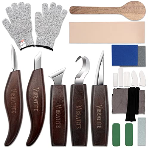 VIBRATITE Wood Carving Kit, 14 PCS Wood Carving Tools Set wi...