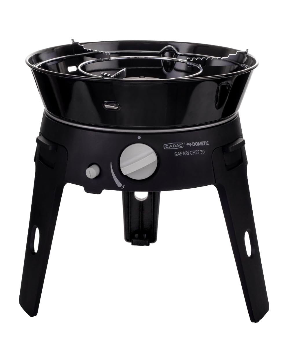 CADAC - Safari Chef 30 HP Combo - Barbecues portables - Revêtement céramique GreenGrill - Incl. Housse de protection - Camping - Les incontournables du barbecue - Utilisation en extérieur