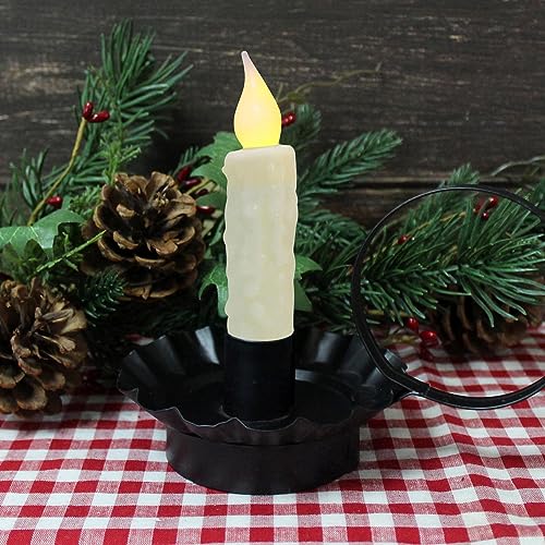 CVHOMEDECO-Real-Wax-Hand-Dipped-Battery-Operated-LED-Timer-Taper-Candles-Country-Primitive-Flameless-Lights-Decor-4-34-Inch-Ivory-2-PCS-in-a-Package CVHOMEDECO Real Wax Hand Dipped Battery Operated LED Timer Taper Candles Country Primitive Flameless Lights Decor 4 34 Inch Ivory 2 PCS in a Package