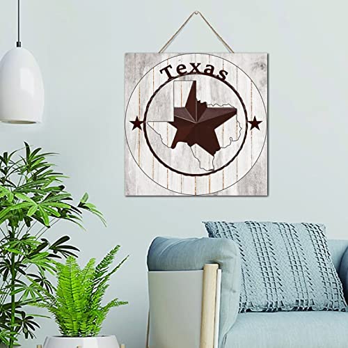 Carte murale Texas Lone Star en bois brut de style vintage