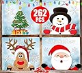 Christmas Window Clings,Funnlot Christmas Window Decorations Christmas Window Decals Christmas Window Sticker Santa Snowman Snow Window stickers Home School Office Adornos Navideños Para El Hogar