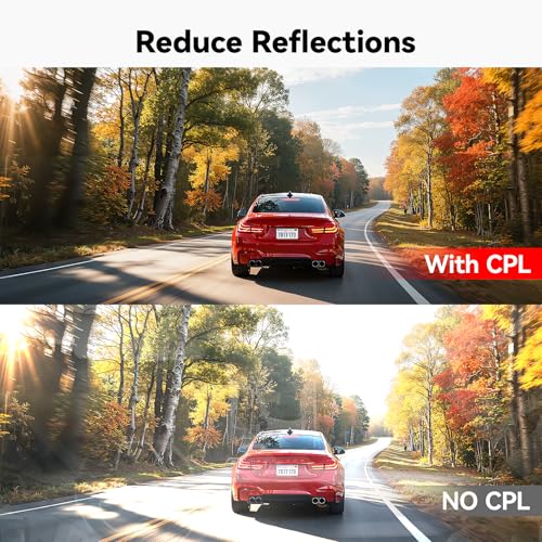 Image of REDTIGER F17 /A6 Circular Polarizing Lens, CPL Filter for Dash Cam, Lens Protection for F17 /A6, Effect Filters Support F17, Reduce Glare & Reflection