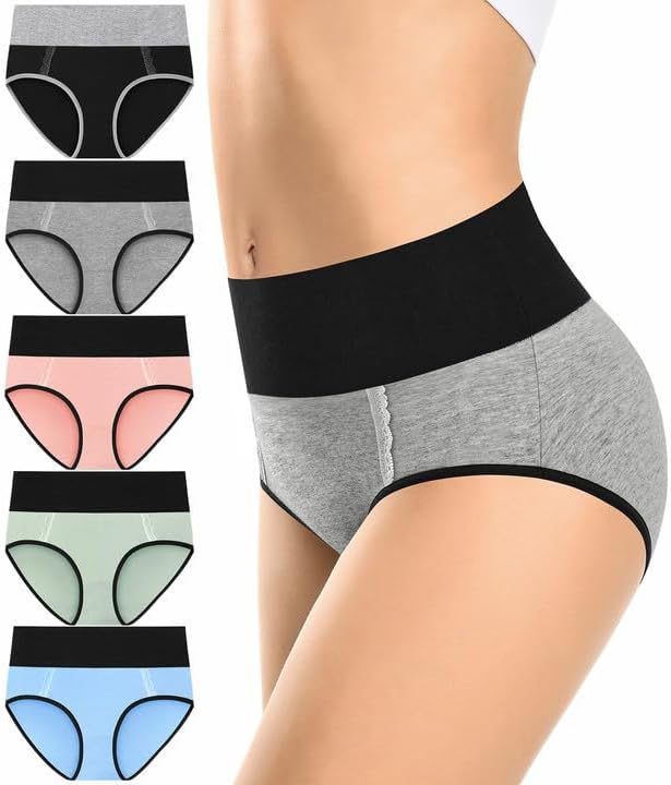 MISSWHO Cotton High Waisted Womens Underwear Soft Stretch Breathable Full Coverage Ladies Panties(Regular & Plus Size) MISSWHO Cotton High Waisted Womens Underwear Soft Stretch Breathable Full Coverage Ladies Panties(Regular & Plus Size)