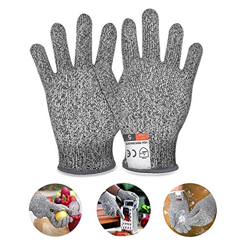 Jolintek Guantes Anticorte, Guantes Resistentes a Los Cortes Nivel 5 Seguridad para Cocina Trabajo Mecanico y Jardn Guantes Resistentes al Corte de Proteccion Guantes Anticorte para Nios (XXS)