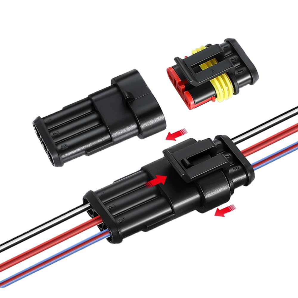 10 zestaw 3 Pin Samochodów Wodoodporny Elektryczny Kabel Złącza Kable, Zestaw Wtyczki i Wtyczki Elektryczne Złącze Samochodowe Wodoodporny