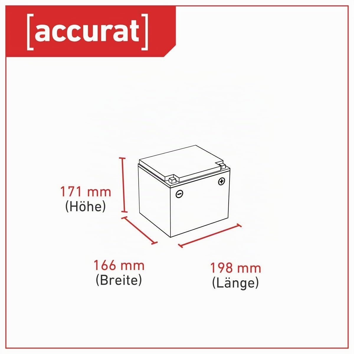 Accurat AGM Batterie S50-12V, 50Ah, zyklenfest, wartungsfrei, Blei Akku