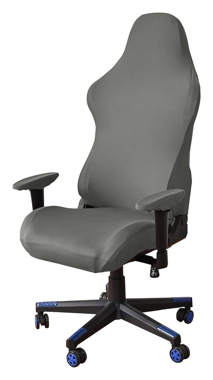 AOICXB Office Chair Seat Covers,Stretchable Gaming Chair Covers,with 1 Pair Armrest Cover, Reclining Racing Style Chair(Gris)