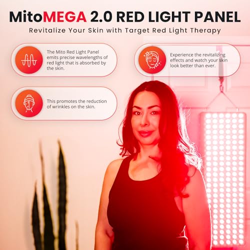 Image of Mito Red Light - MitoMEGA 2.0 Red Light Panel - Red Light Therapy for Face and Neck - Red Light Therapy Panel - Red Light & Near Infrared Red Light Therapy - At-Home Red Light Therapy for Body