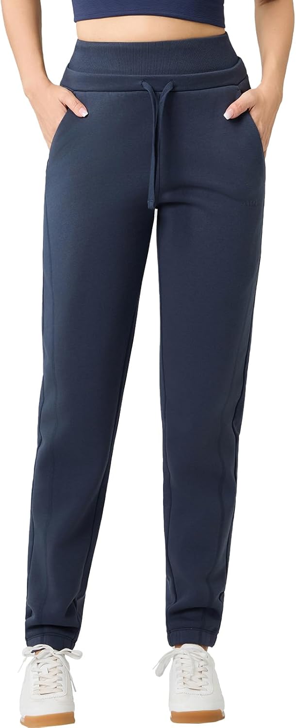 AARYA Sweatpants for Women Fleece Lined Winter Thermal Travel Pants Cold Weather Golf Hiking Work Casual with Pockets