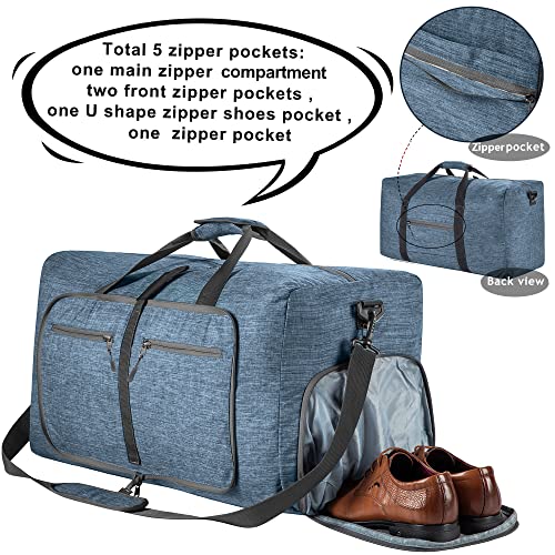 Image of Vomgomfom 65L /85L /115L Foldable Travel Duffle Bag with Shoe Compartment