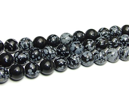 g3-389 1連38cm 4mm A スノーフレークオブシディアン 天然石 パワーストーン