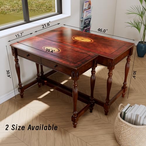 L shaped solid wood executive desk