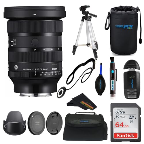 Sigma 24-70mm f2.8 DG DN II Art Lens for Sony E with Sunshine Photo Professional Bundle - 4 Years USA Manufacturer Warranty