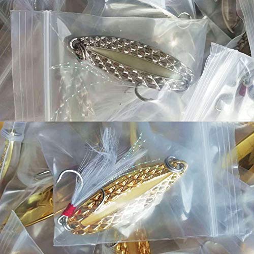 10 Cuillères De Pêche Métal Pailletées Avec Plume – 7g à 21g (neuves)
