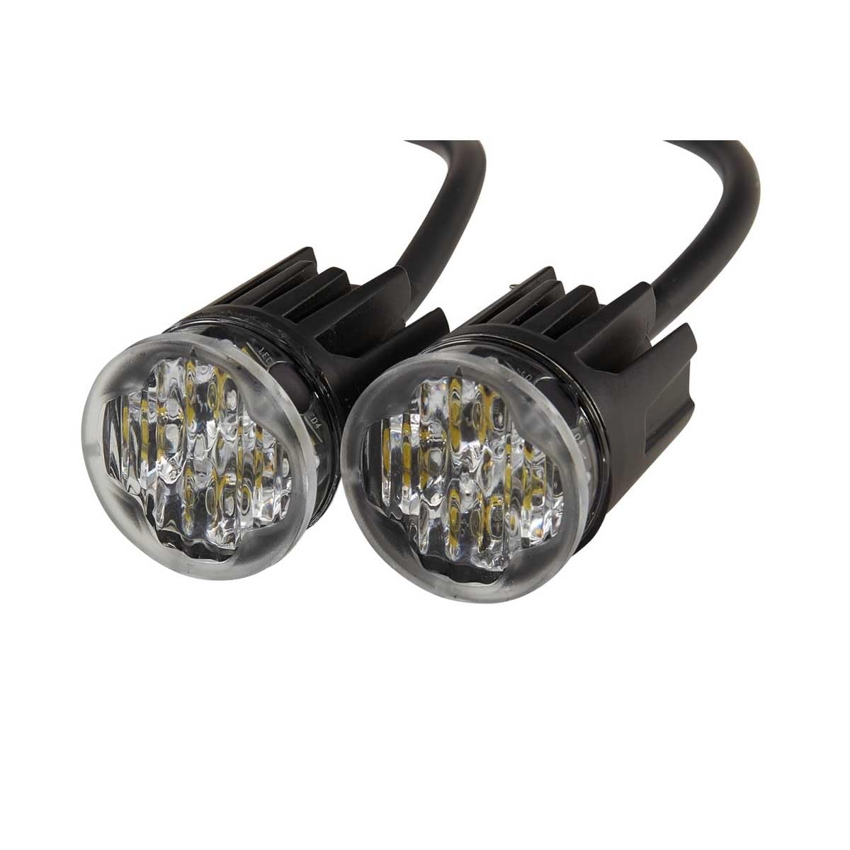 HELLA LED Rotativo - Luz de aviso, de destellos - BST-Round - 12V / 24V - blanco - Montaje - Cable: 1850mm - montaje exterior - Juego - Cant.: 2 - 2XD 014 564-801