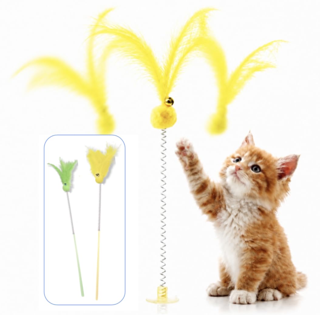 Amazon | CHIPP'S 猫がよろこぶ猫じゃらし ふわふわポンポン2 猫用 羽