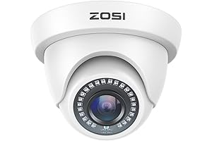 ZOSI 2.0MP Crystal Clear Hybrid 4-in-1 Dome Camera with Enhanced Night Vision
