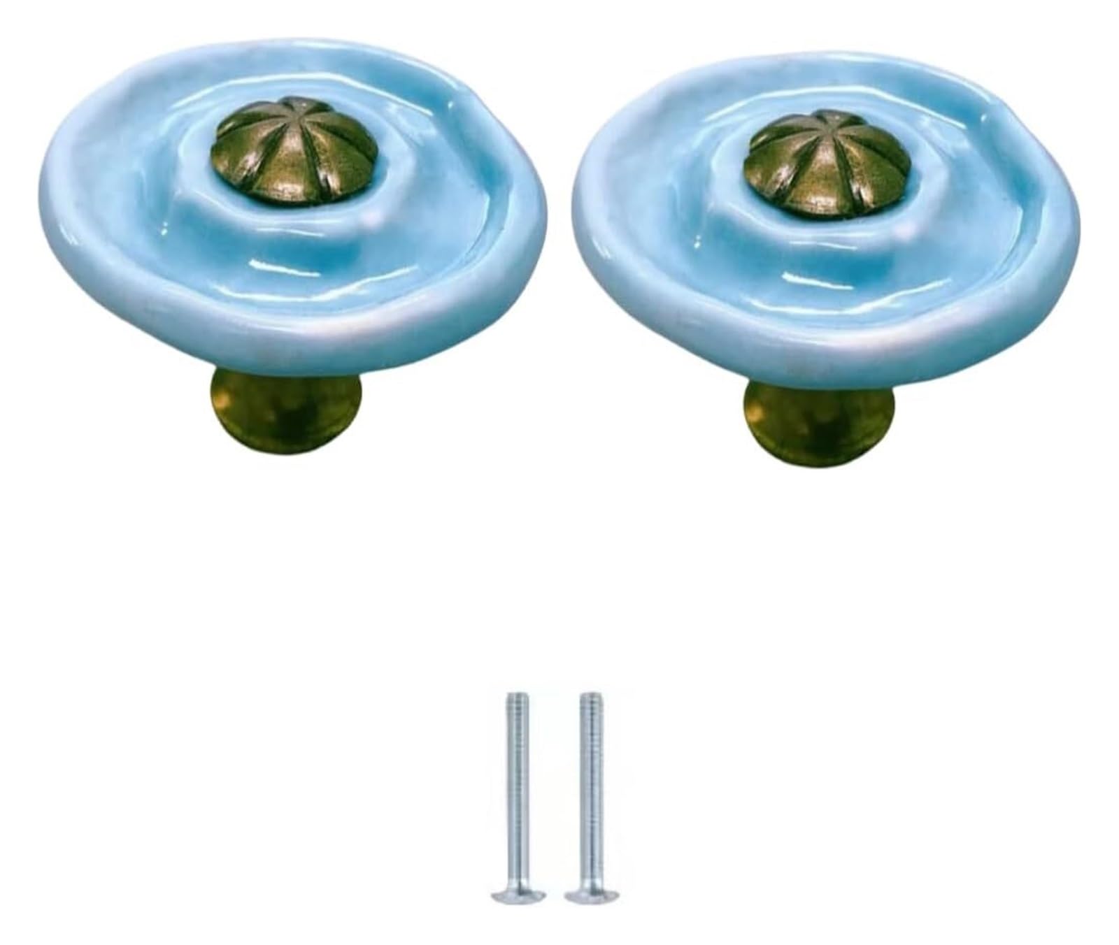 ENmrfvkz Ceramic Cupboard Drawer Handle Knobs, Ceramic Cabinet Drawer Knobs Chinese Style Multicolor 48x33mm 2 Pack(Bronze)
