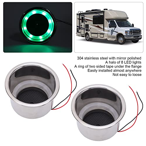 Portavasos LED DC 12V Acero Inoxidable 304 2 Pcs miniatura 3