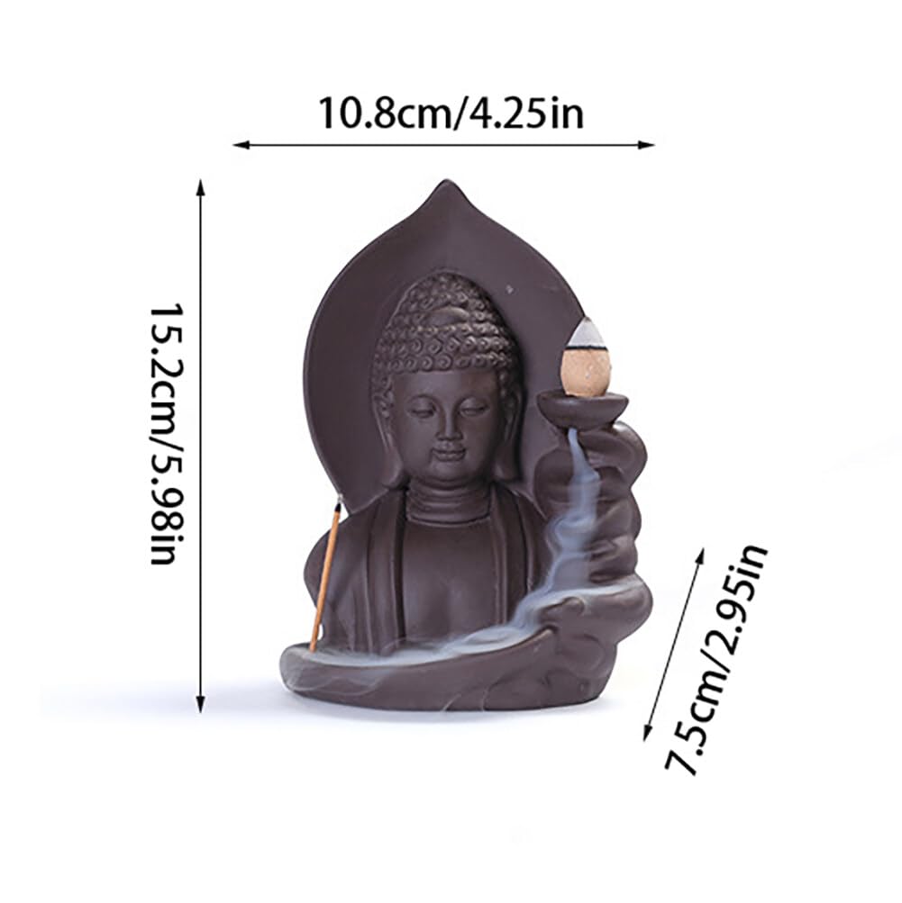 Bruciaincenso A Cascata Buddha In Ceramica Per Incenso In Coni E Bastoncini Diverse Colorazioni