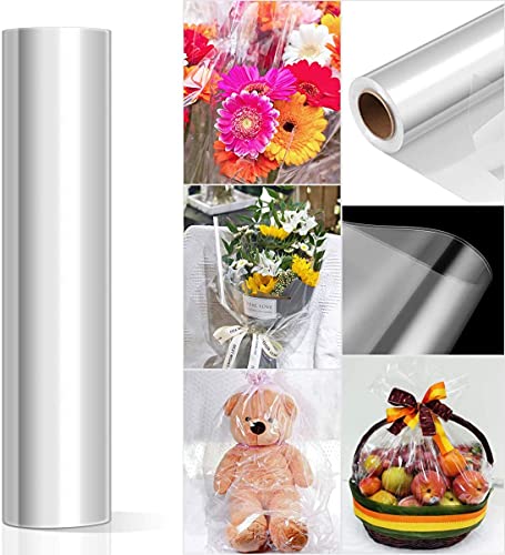 Clear Cellofaan Wrap Roll Crystal Clear cellofanen roll 2,5 Mil Dikheid Lange Film voor Geschenken, Manden, Hamper… - Afbeelding 4