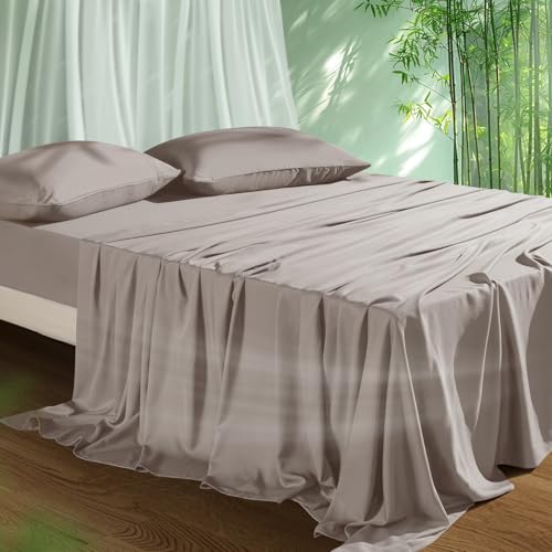 Cooling Sheets Set King Size, Viscose Derived from Bamboo for Hot Sleepers | Deep Pocket Up to 16...