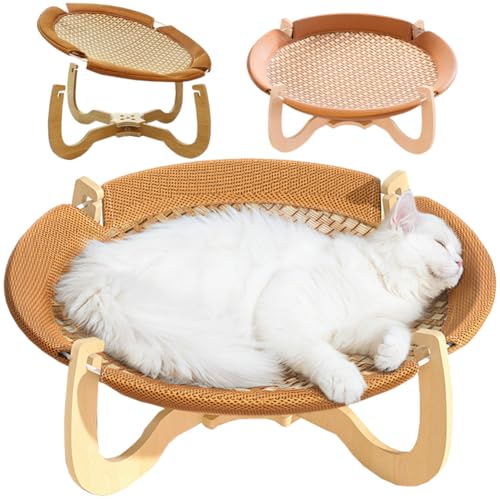 XYJNYO Summer Rattan Breathable Cat Bed,Removable Pet Hammock,Cat Hammock Bed,Pet Cooling Mat