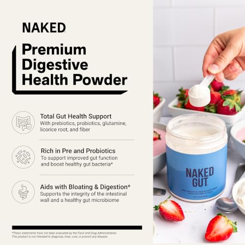 Image of NAKED Gut - Daily Gut Health Supplement Powder, GMO-Free, Soy-Free, Gluten-Free, Vegan and Hypoallergenic, 40 Servings (Pack of 2)