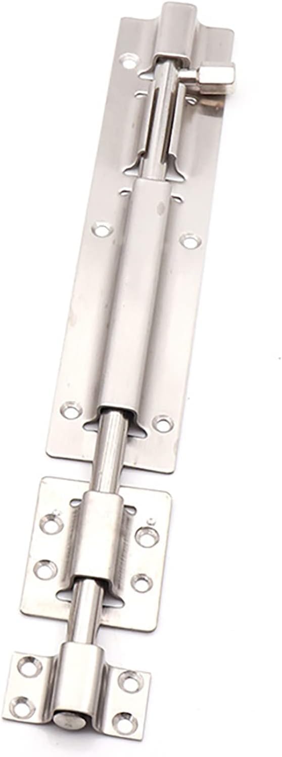 Door Latch， 304 Stainless Steel Barrel Door Lock Latch Multicolor 4-12in(Silver,12in)