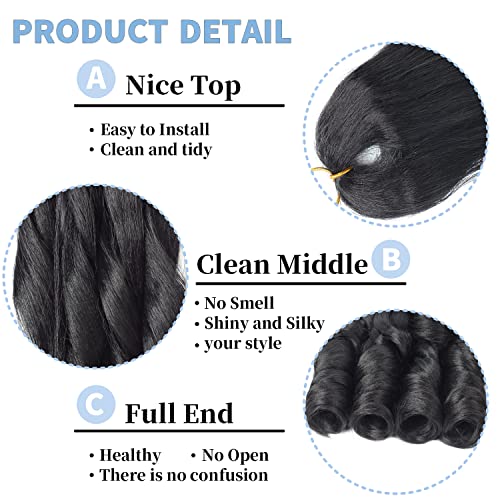 22 inch French Curl Braiding Hair 8 Pack Loose Wavy Spiral Curl Braids Crochet Hair Deep Wave Synthetic Extensions Pre Stretched Bouncy Braiding Hair (22 inch - Image 3