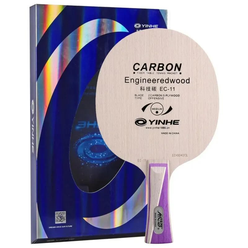 EC-11 Carbon Table Tennis Blade 5 Wood 2 Advanced Carbon Power Control, Professional, Professional, Lightweight Feel, Tournament Ready-image-44
