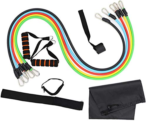 Stilvolle Einfachheit 11PC Widerstandsband Zugseil für Yoga Fitness Rallye Zugseil Fitnessgeräte Set Muskeltrainingsgürtel Elastisches Seil