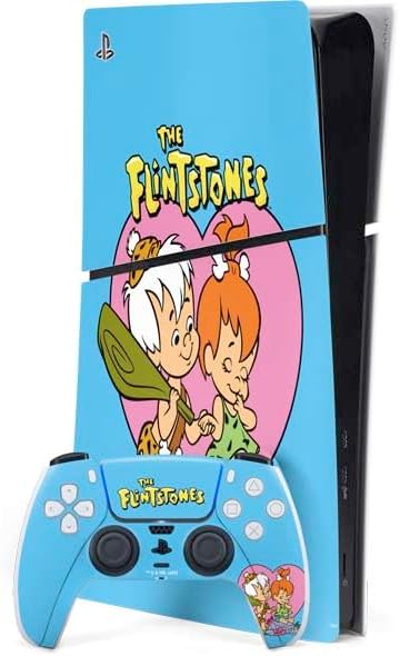 Skinit Decal Gaming Skin Compatible with PS5 Slim Digital Edition Bundle - Officially Licensed The Flinstones The Flintstones Pattern Design