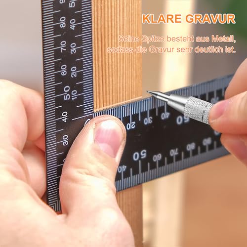 Ezydka Anreissnadel Metall 2 Stück Wolframcarbid Stift Anreißwerkzeug mit 12 Ersatz Red Hat Markierspitzen, Reißnadel für Metall für Glas, Keramik und Gehärteten Stahl